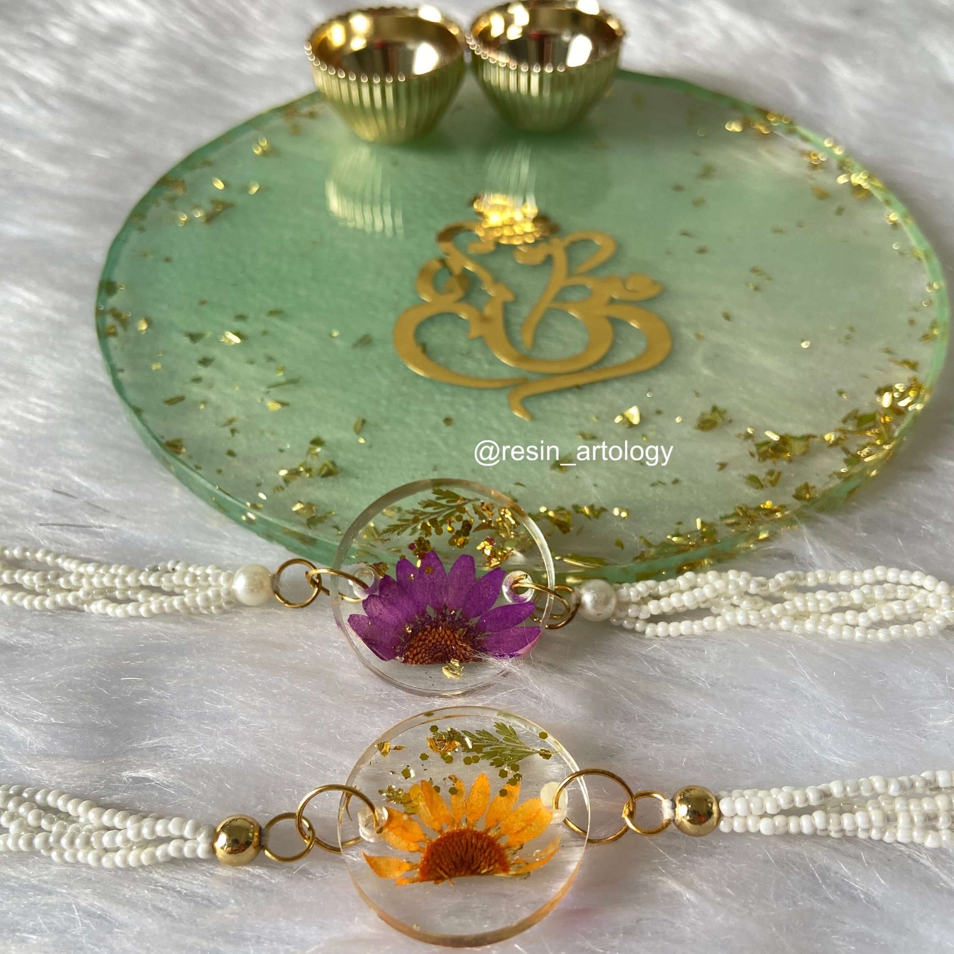 Resin Floral Rakhi for Rakshabandhan