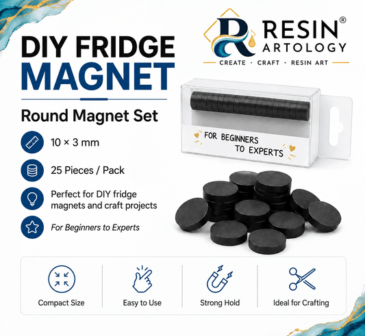 10 × 3 mm Round Black Ferrite Magnets – Pack of 25