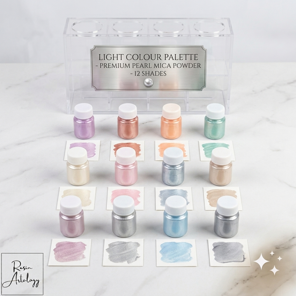 Set of 12 Pearl Mica Powder Pigment (LIGHT)