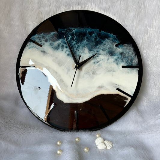 Epoxy Resin Wall Clock | Unique home decor | Housewarming gift - Beach Theme Clock