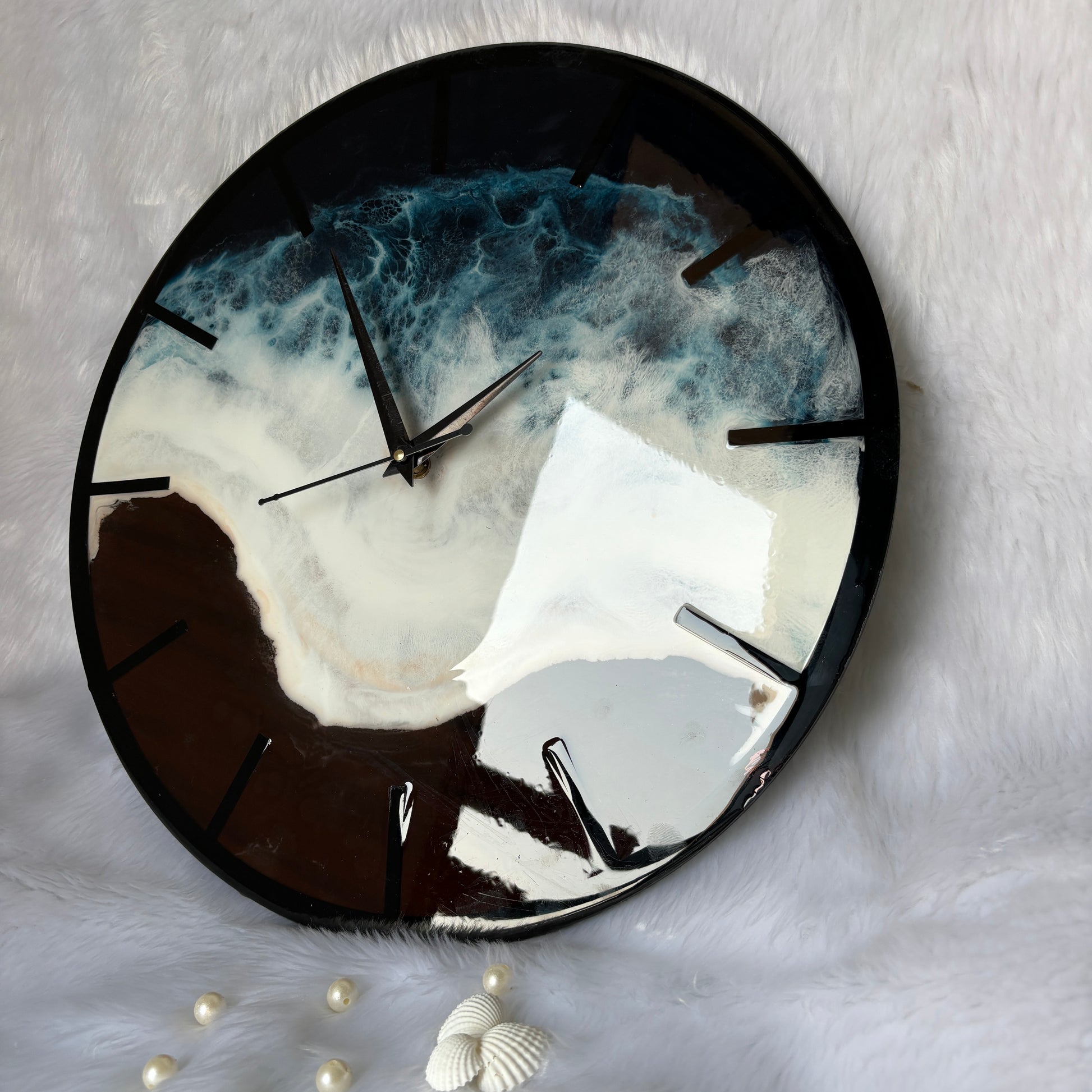 Epoxy Resin Wall Clock | Unique home decor | Housewarming gift - Beach Theme Clock