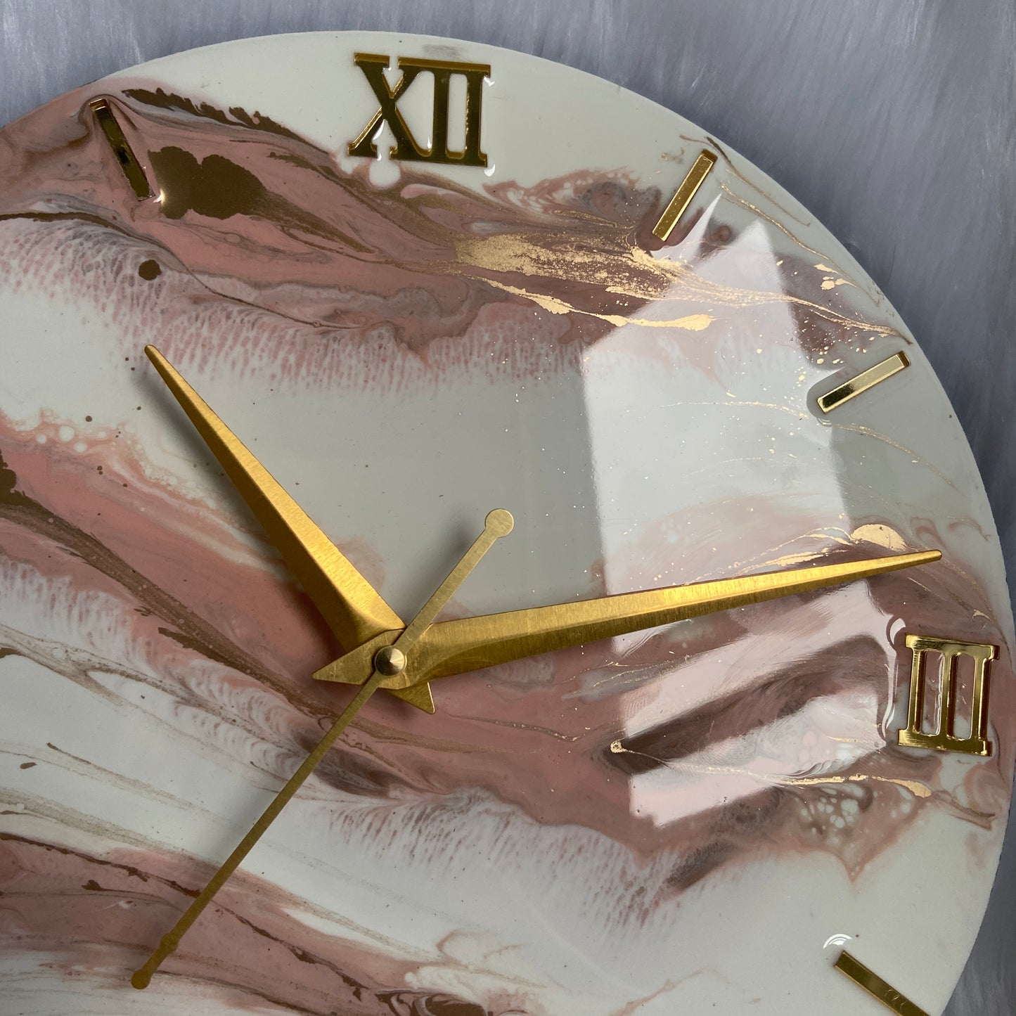 Epoxy Resin Wall Clock | Unique home decor | Housewarming gift - Pink Clock