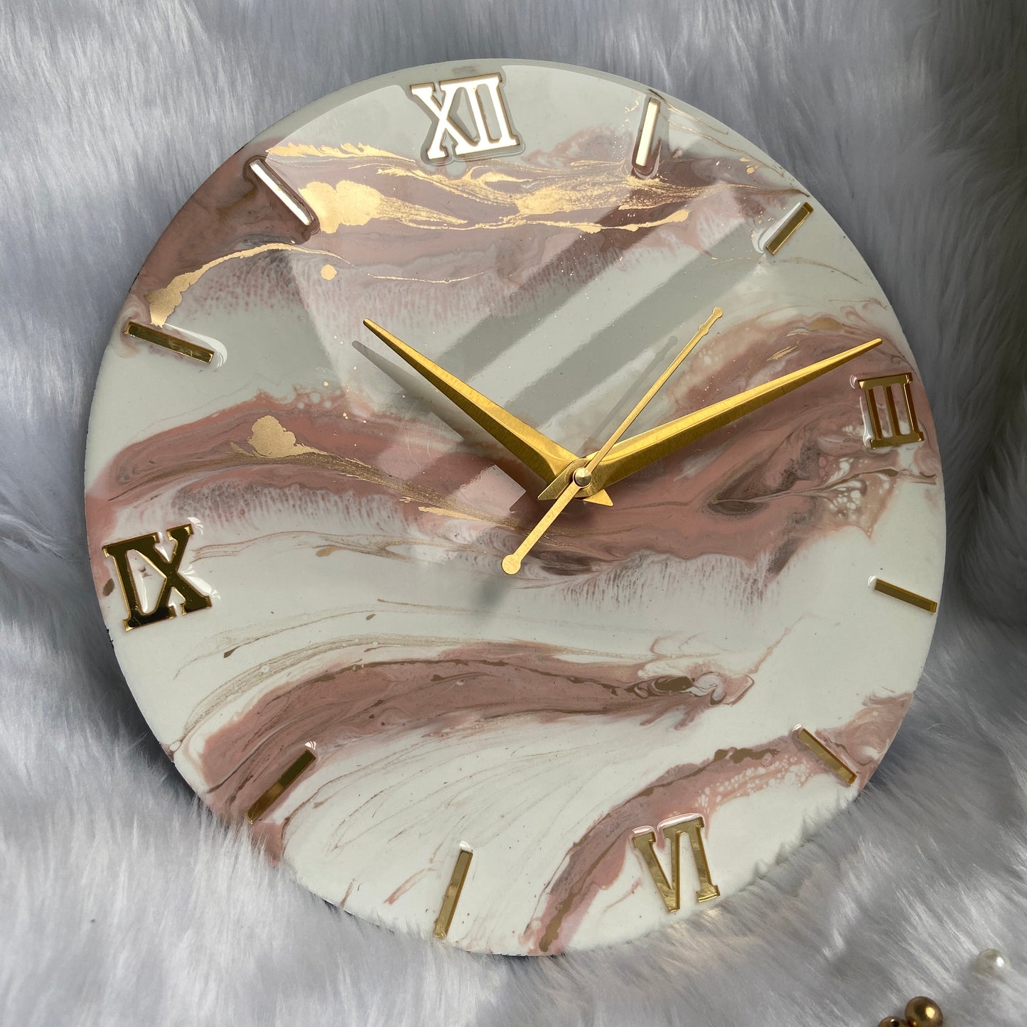 Epoxy Resin Wall Clock | Unique home decor | Housewarming gift - Pink Clock