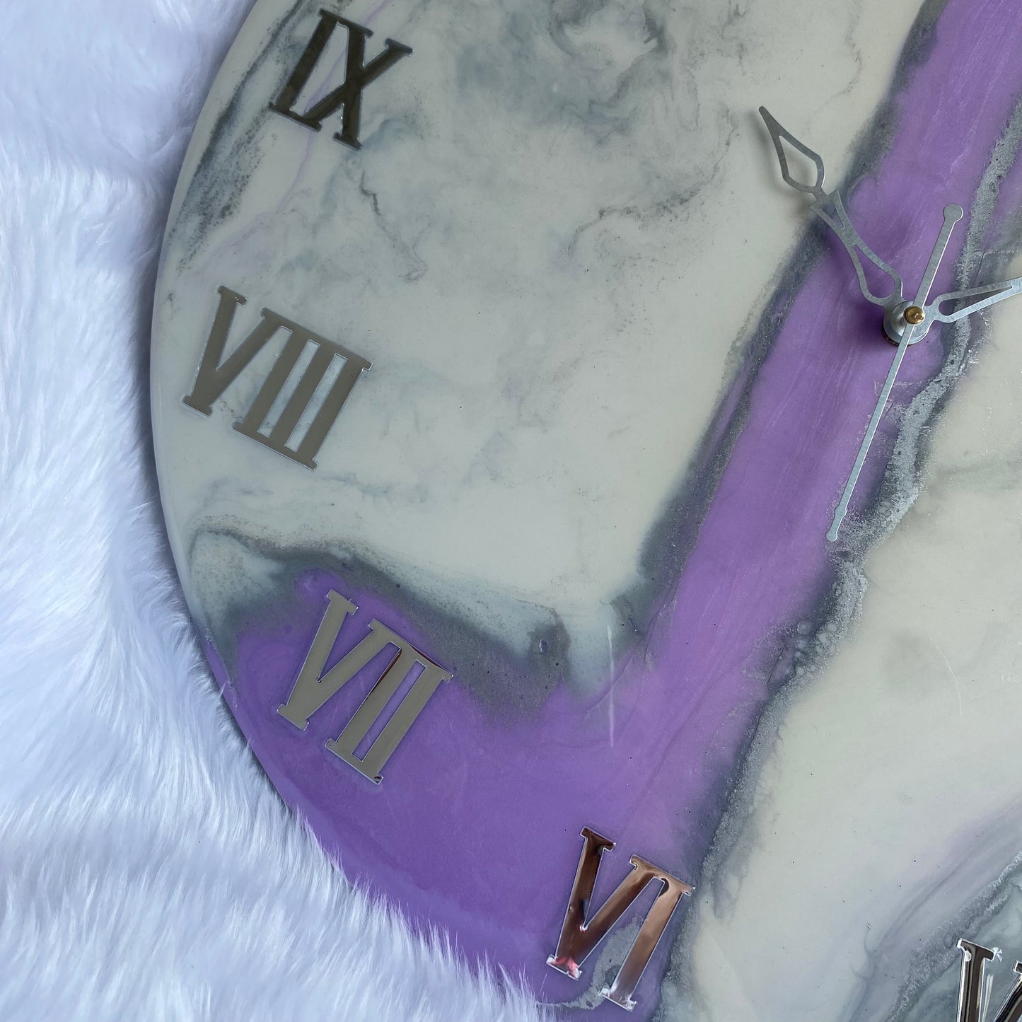 Epoxy Resin Wall Clock | Unique home decor | Housewarming gift - Purple Clock