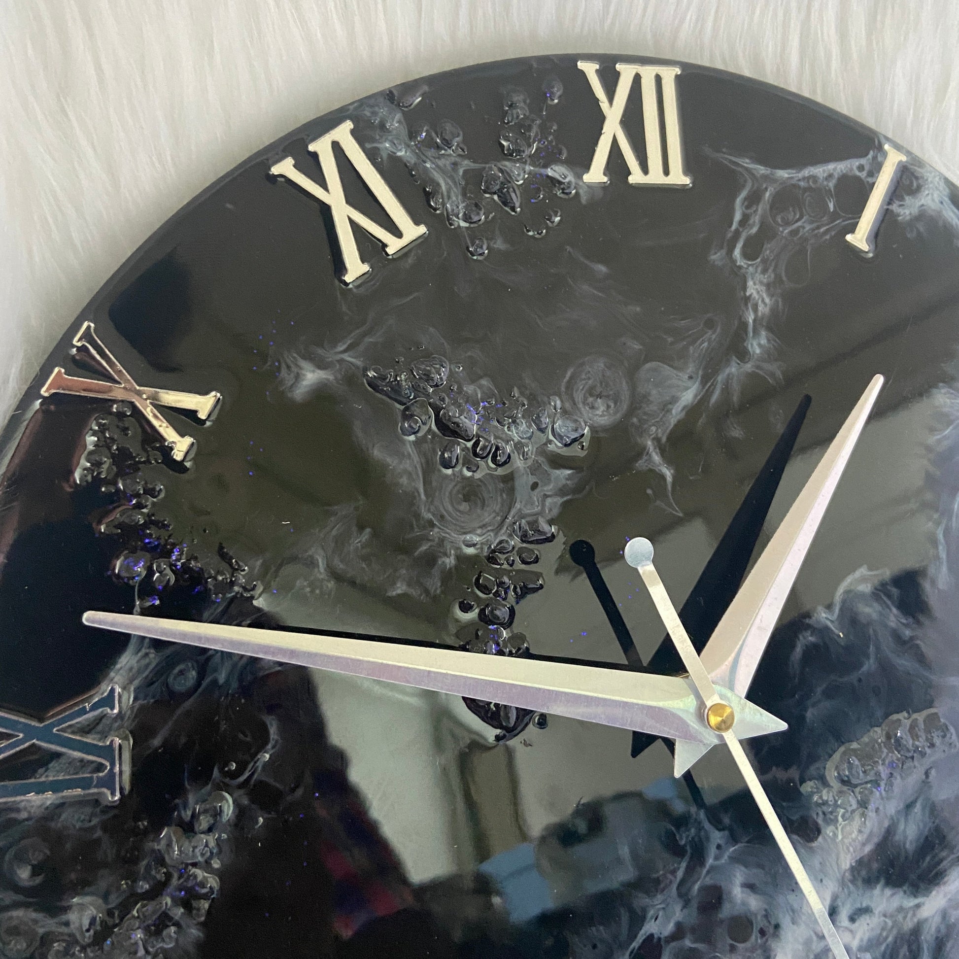 Epoxy Resin Wall Clock | Unique home decor | Housewarming gift - Black Clock