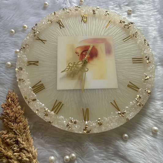 Resin Customized Clock - Personalized Gift - Customized with Your Photos and Text