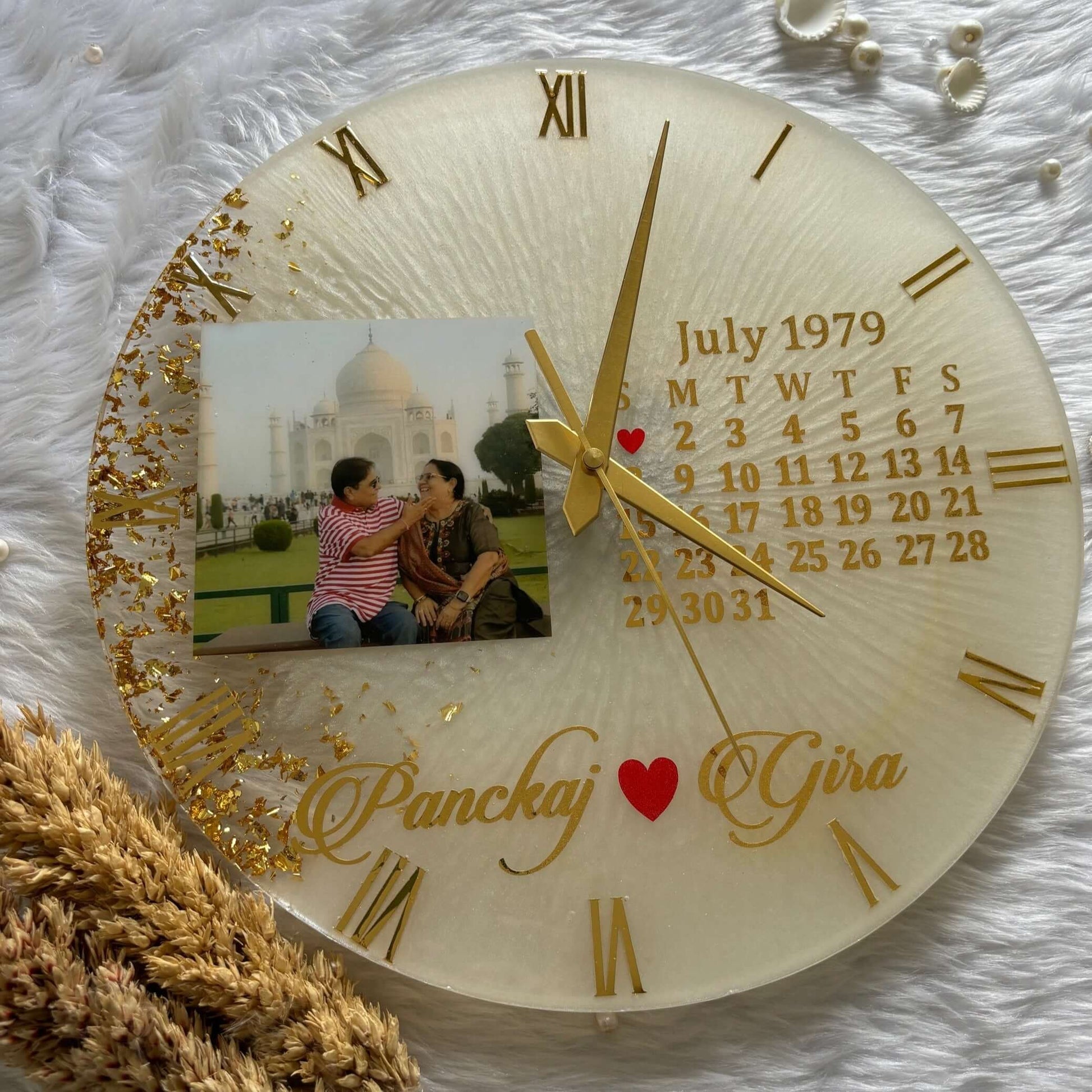 Resin Customized Clock - Personalized Gift - Customized with Your Photos and Text