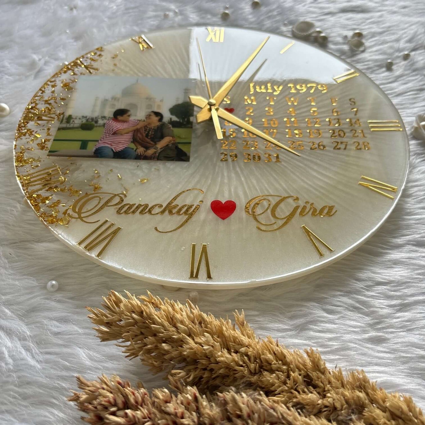 Resin Customized Clock - Personalized Gift - Customized with Your Photos and Text