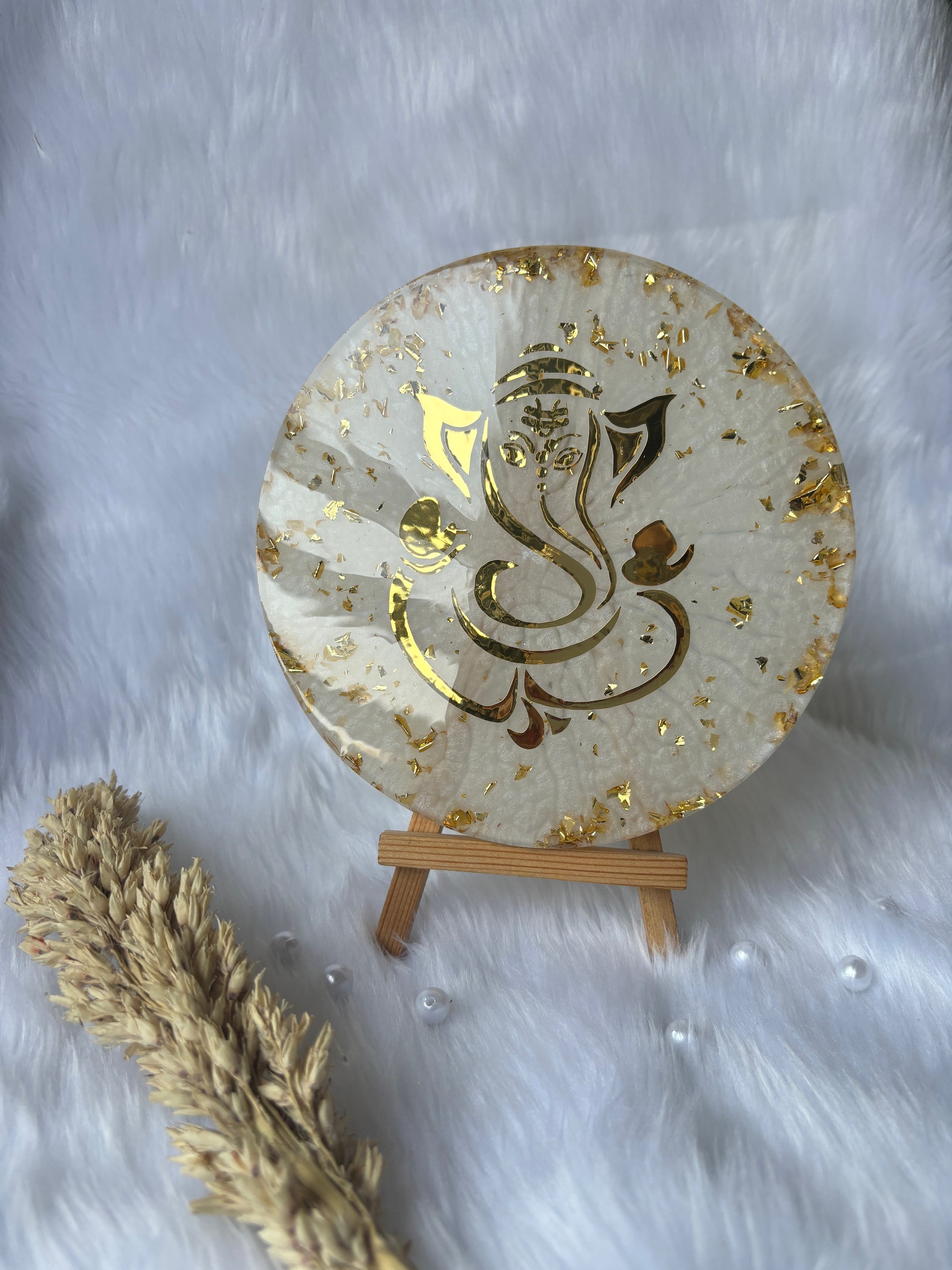 Resin Mantra Frame for Home Decor Personalized Gift - Customized with Your Mantra and Text - Size 6 Inches - Wooden Stand Included