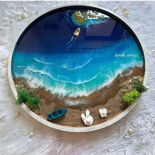 Epoxy Resin Wall Frame | Unique home decor | Housewarming gift - Ocean Theme - Frame