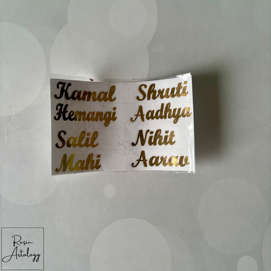 Customised Acrylic (Vinyl) Sticker - One Name - Size - 1 cm Height for Keychain