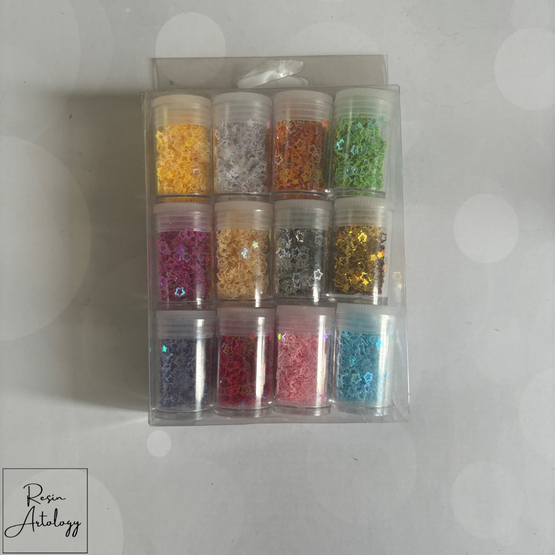 Flower set glitter