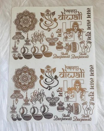 Diwali Metal Stickers Sheet