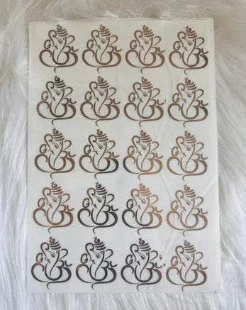 Ganpati Metal Stickers Sheet