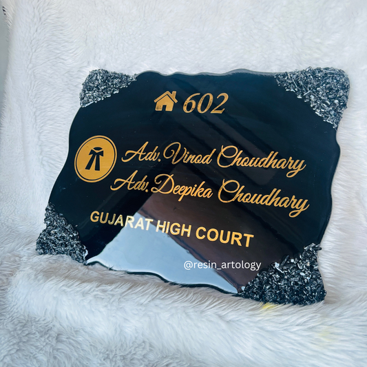 Customised Resin Name Plate - Black