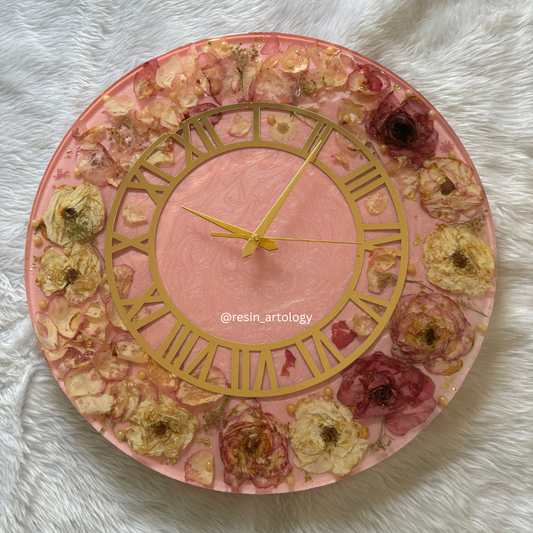 Resin Flower preservation Clock -Resin Varmala Preservatio - Personalized Gift - Customized with Your Photos and Text