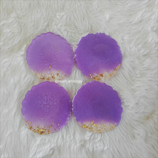 Epoxy Resin Coaster - ( Size - 4 Inch ) - Purple