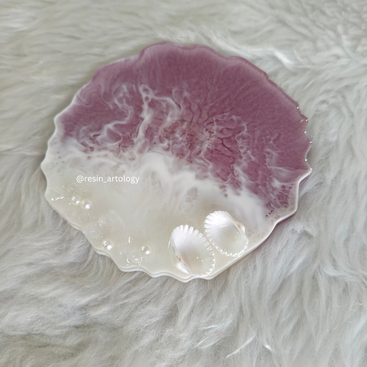 Epoxy Resin Coaster - ( Size - 4 Inch ) - Lavender