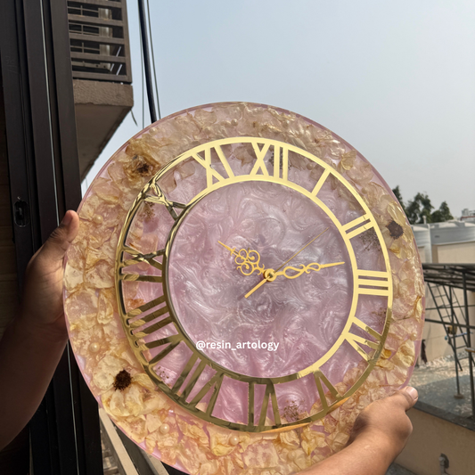 Resin Flower preservation Clock -Resin Varmala Preservatio - Personalized Gift - Customized with Your Photos and Text
