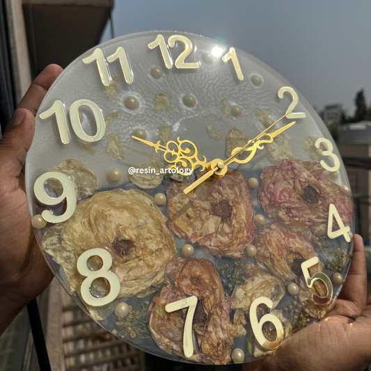 Resin Flower preservation Clock -Resin Varmala Preservatio - Personalized Gift - Customized with Your Photos and Text