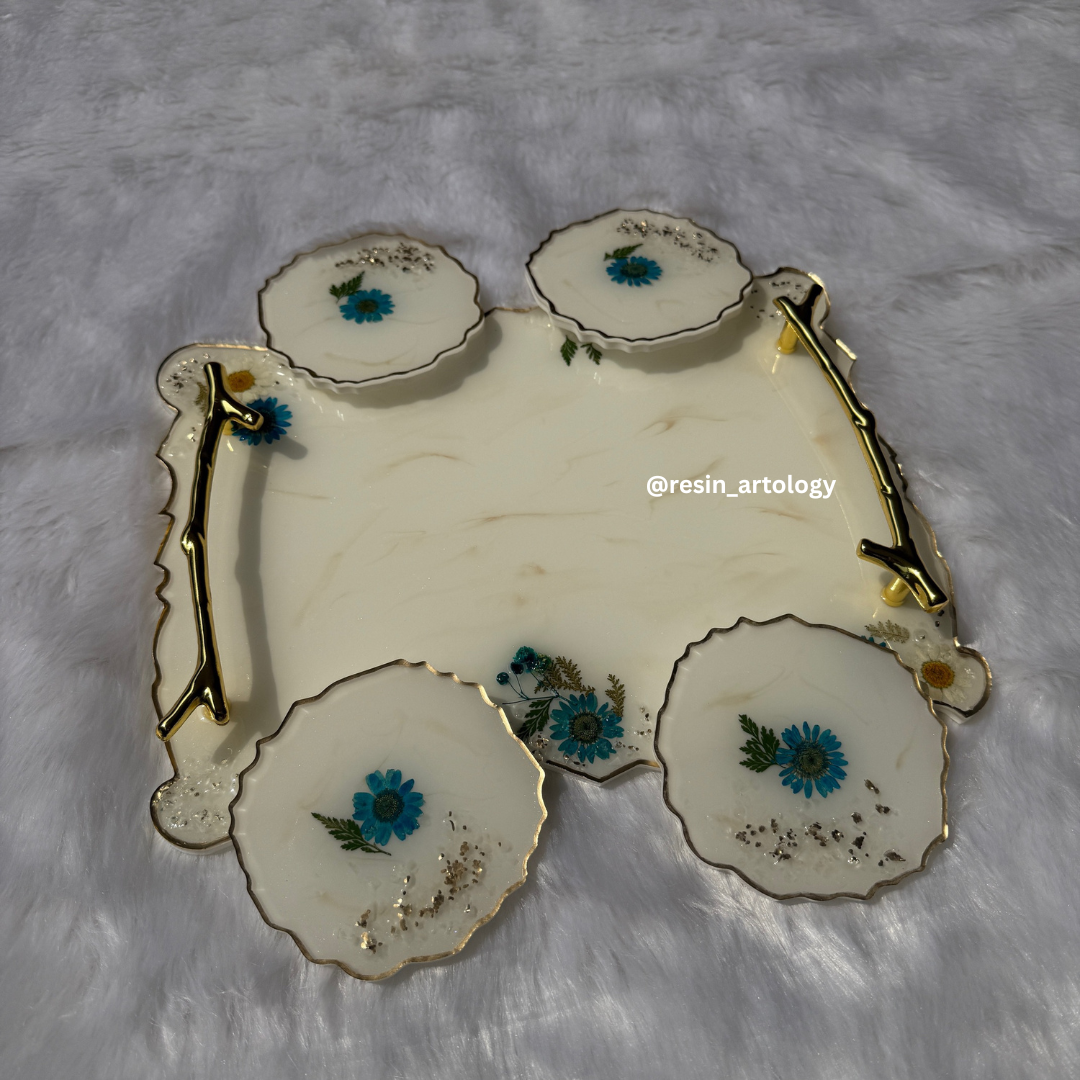 Resin Tray With Coaster
