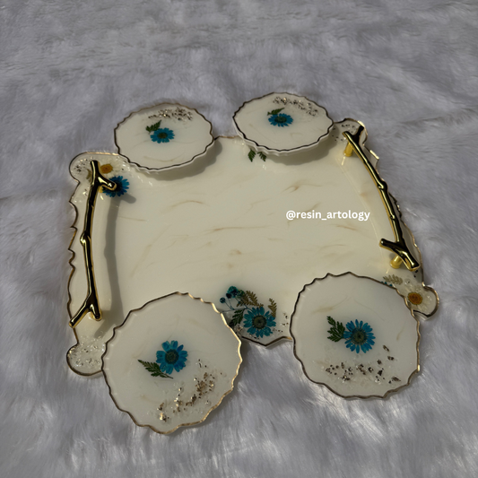 Resin Tray With Coaster