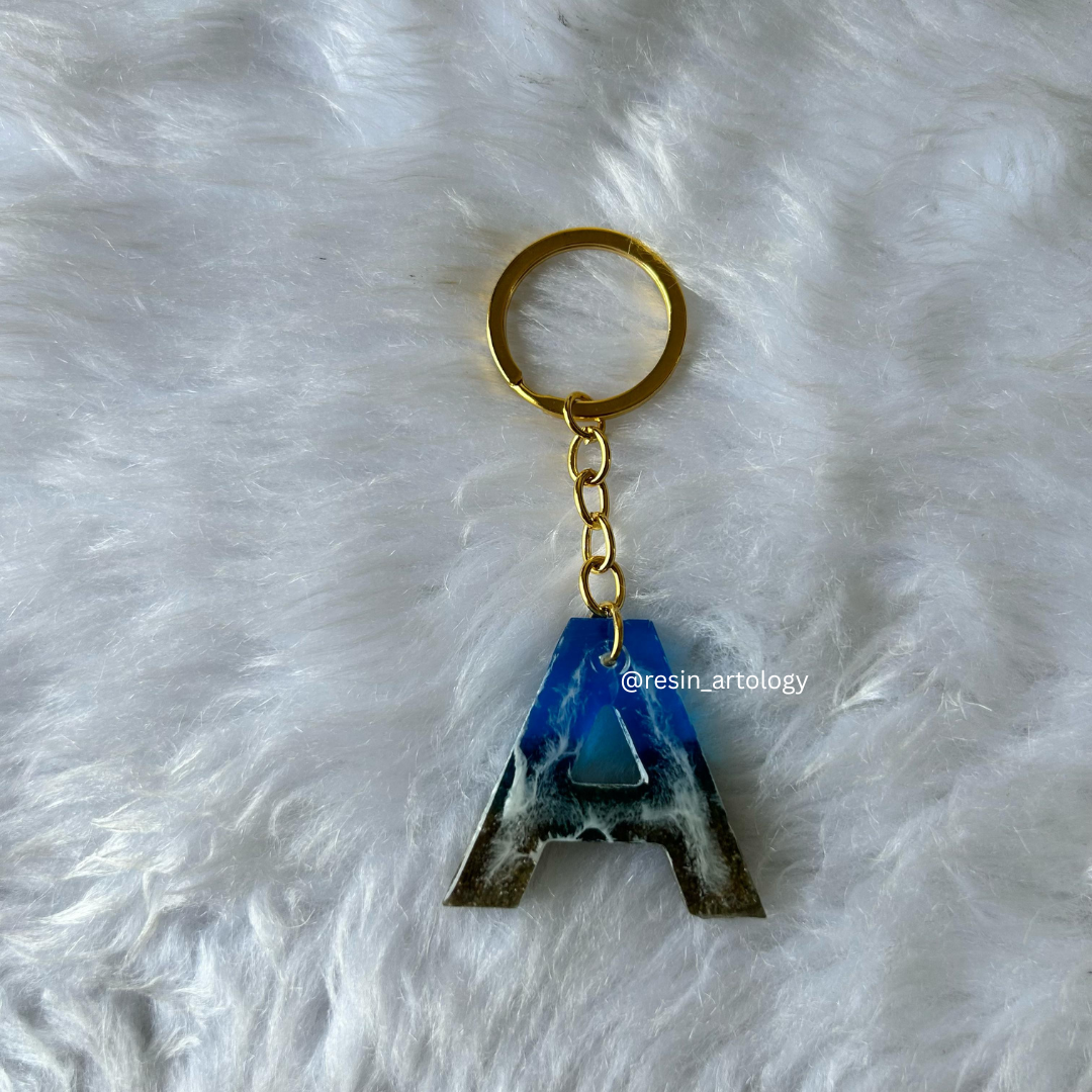 Resin Alphabet Keychain Beach Theme