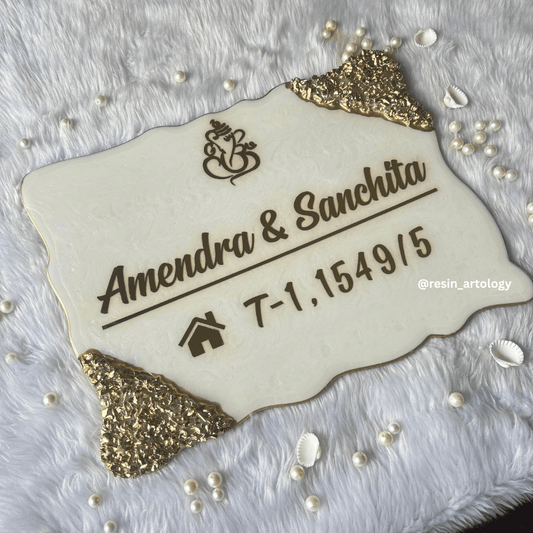 Customised Resin Name Plate - White