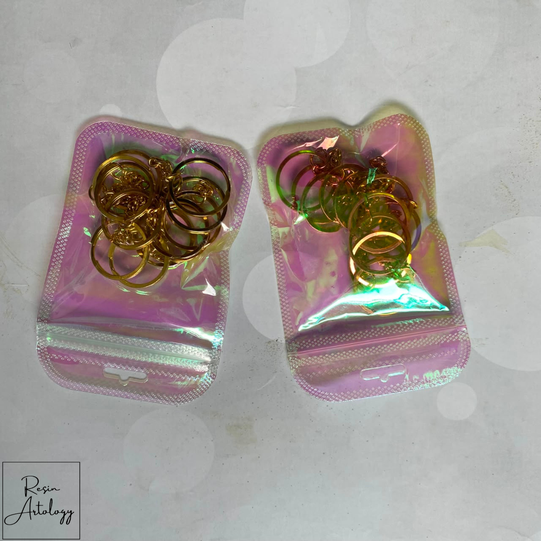 Premium Golden Keychain Rings .