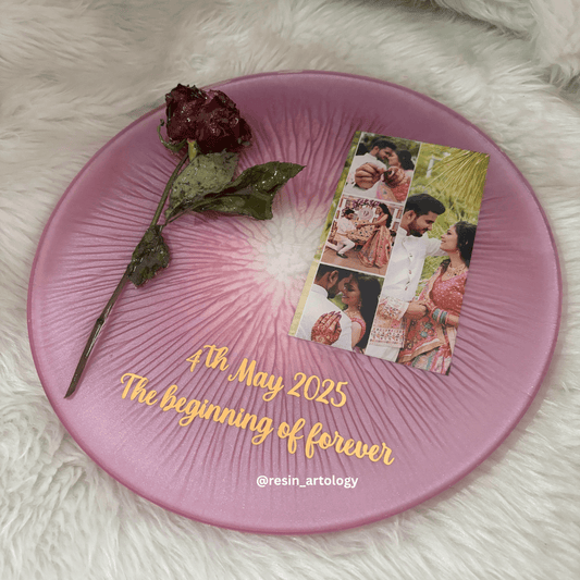 Resin Flower preservation Frame -Resin Varmala sonalized Gift Preservation - Per- Customized with Your Photos and Text