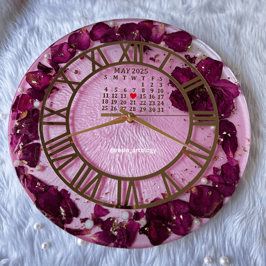 Resin Flower preservation Clock -Resin Varmala Preservatio - Personalized Gift - Customized with Your Photos and Text